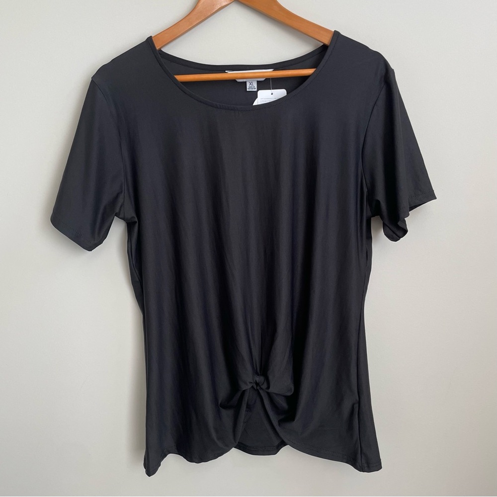 La Mer Luxe Black Short Sleeve Hartley Top XL – NWT